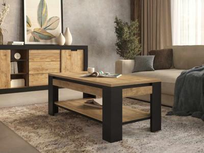 Salontafel TUDORO 120 cm samdal eik/mat zwart
