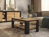 Salontafel TUDORO 120 cm samdal eik/mat zwart