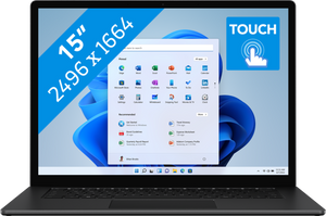 Microsoft Surface Laptop 5 i7-1255U Notebook 38,1 cm (15") Touchscreen Intel® Core™ i7 16 GB LPDDR5x-SDRAM 512 GB SSD Wi-Fi 6 (802.11ax) Windows 11 Home Zwart