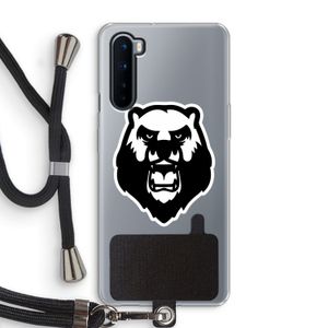 Angry Bear (white): OnePlus Nord Transparant Hoesje met koord