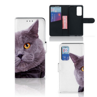 Huawei P40 Telefoonhoesje met Pasjes Kat - thumbnail