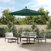 VidaXL Zweefparasol met led-verlichting en metalen paal 300 cm groen