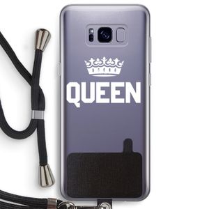 Queen zwart: Samsung Galaxy S8 Plus Transparant Hoesje met koord