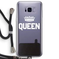 Queen zwart: Samsung Galaxy S8 Plus Transparant Hoesje met koord