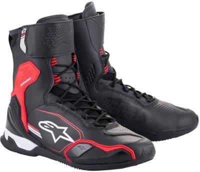 ALPINESTARS Superfaster Shoes, Motorschoenen, Zwart-Helder Rood-Wit