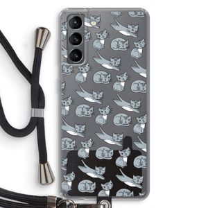 Poezen: Samsung Galaxy S21 Transparant Hoesje met koord