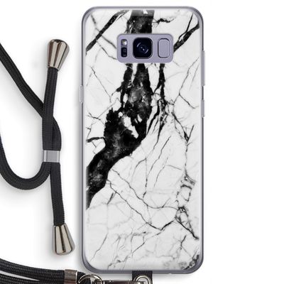 Witte marmer 2: Samsung Galaxy S8 Transparant Hoesje met koord