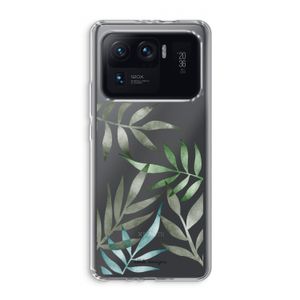 Tropical watercolor leaves: Xiaomi Mi 11 Ultra Transparant Hoesje
