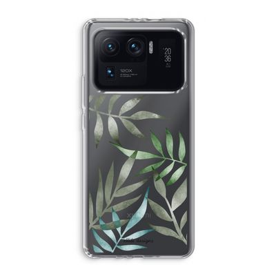 Tropical watercolor leaves: Xiaomi Mi 11 Ultra Transparant Hoesje