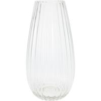 Bloemenvaas - Felicia - glas met streep relief - transparant - D15 x H30 cm