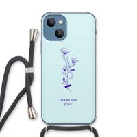Bloom with grace: iPhone 13 Transparant Hoesje met koord