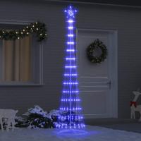 LED Kerstboom met 290 LED Blauw 138.5 x 138.5 x 399 cm Metaal