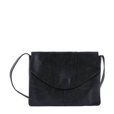 PIECES leren crossbody tas Lala zwart PIECES leren crossbody tas Lala zwart