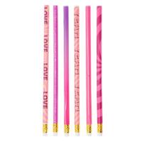 Grijze HB Potloden Roze, 6st. Grijze HB Potloden Roze, 6st.