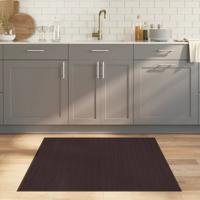 VidaXL Vloerkleed vierkant 100x100 cm bamboe donkerbruin