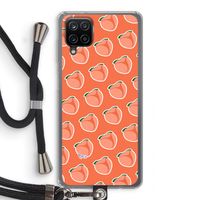 Just peachy: Samsung Galaxy A12 Transparant Hoesje met koord