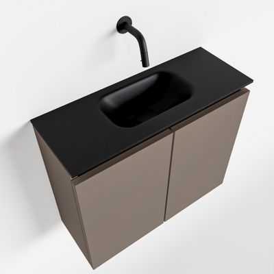 Toiletmeubel Mondiaz Ture | 60 cm | Meubelkleur Smoke | Eden wastafel Urban Midden | Zonder kraangat