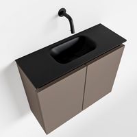 Toiletmeubel Mondiaz Ture | 60 cm | Meubelkleur Smoke | Eden wastafel Urban Midden | Zonder kraangat