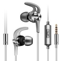 QKZ EQ1 CNC metalen shark fin hoofdtelefoon sport muziek koptelefoon microfoon versie (grijs)