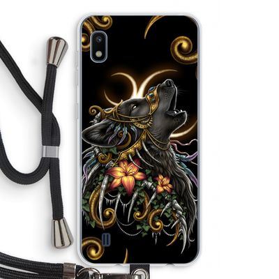 Huilende Wolf: Samsung Galaxy A10 Transparant Hoesje met koord