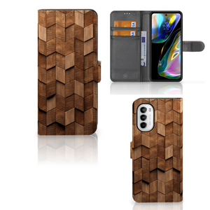 Book Style Case voor Motorola Moto G52 | Moto G82 Wooden Cubes