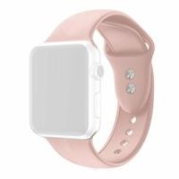 Siliconen sportbandje - Zacht roze - Dubbele druksluiting - Geschikt voor Apple Watch 42mm / 44mm / 45mm / 49mm - thumbnail