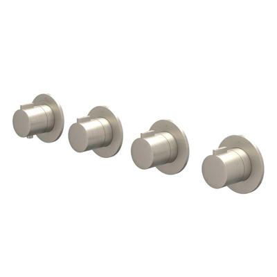 Afbouwdeel IVY Pact Inbouwthermostaat 3 Stopkranen Symmetry Met Ronde Rozetten Geborsteld Nickel PVD IVY