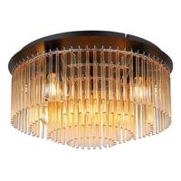 Globo Zwarte plafondlampGorley met amberglas Ø 50cm - 15698D1A