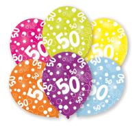 Ballonnen 50 jaar - 6x - 27 cm - verjaardag - leeftijd feestballonnen - Feestartikelen