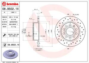 Remmenset, remschijf BREMBO, Remschijftype: Geperforeerd, Inbouwplaats: Achteras: , u.a. für Seat, VW, Skoda, Audi