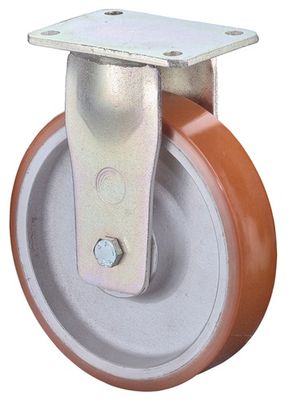 BS Rollen Bokwiel voor zware lasten | wiel-d. 125 mm draagvermogen 550 kg | gegoten polyurethaan | plaat L138xB110 mm | 1 stuk - RR110.C10.125