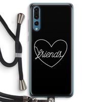 Friends heart black: Huawei P20 Pro Transparant Hoesje met koord