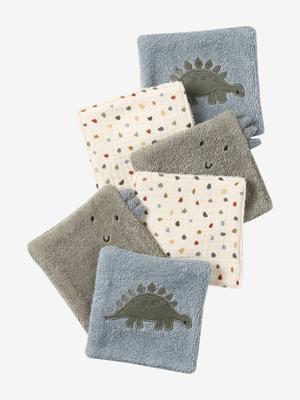 Set van 6 washandjes grijsblauw