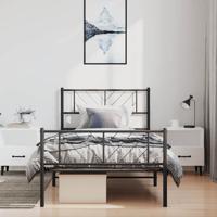 Bedframe met hoofd- en voeteneinde metaal zwart 100x190 cm