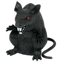 Fiestas nep rat 23 x 18 cm - zwart - Horror/griezel thema decoratie dieren   -