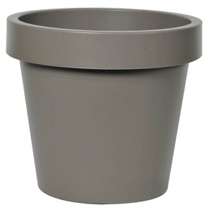 Mega Collections Plantenpot/bloempot - kunststof - taupe/bruin - buiten - D20 x H18 cm - Plantenpotten