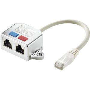 Renkforce RJ45 Netwerk T-adapter CAT 5e [2x RJ45-bus - 1x RJ45-stekker] 15.00 cm Metaal