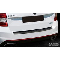 Zwart RVS Bumper beschermer passend voor Skoda Octavia III Kombi RS 2013-2016 & FL 2017- 'Ribs' AV245013