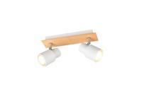 Trio 2-lichts plafondlampPierre wit met hout - R81982031 Trio 2-lichts plafondlampPierre wit met hout - R81982031