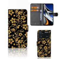 Xiaomi Poco X4 Pro 5G Hoesje Gouden Bloemen