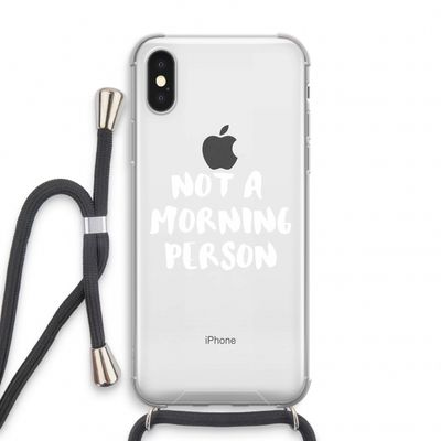 Morning person: iPhone XS Transparant Hoesje met koord