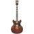 D&apos;Angelico Deluxe Mini DC Stopbar Satin Brown Burst semi-akoestische gitaar met koffer