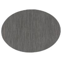 Placemat Maoli - ovaal - zwart - 48 x 35 cm - kunststof - onderlegger Placemat Maoli - ovaal - zwart - 48 x 35 cm - kunststof - onderlegger