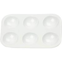 Creativ Company Palet, rechthoekig palet met 6 vakken, afm 13x8,5 cm, wit, 10 stuk/ 1 doos