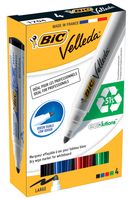 BIC Velleda Whiteboard Marker 1701 markeerstift 4 stuk(s) Kogelpunt Zwart, Blauw, Groen, Rood - thumbnail