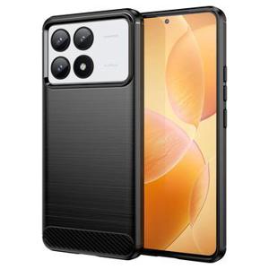 Xiaomi Redmi K70/K70 Pro Geborsteld TPU Hoesje - Koolstofvezel - Zwart