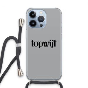 Topwijf Grijs Zwart: iPhone 13 Pro Transparant Hoesje met koord