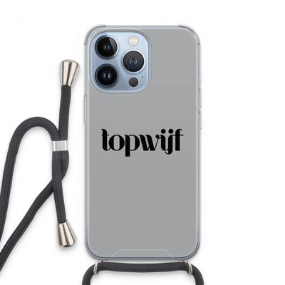 Topwijf Grijs Zwart: iPhone 13 Pro Transparant Hoesje met koord
