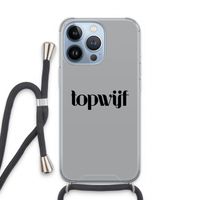 Topwijf Grijs Zwart: iPhone 13 Pro Transparant Hoesje met koord