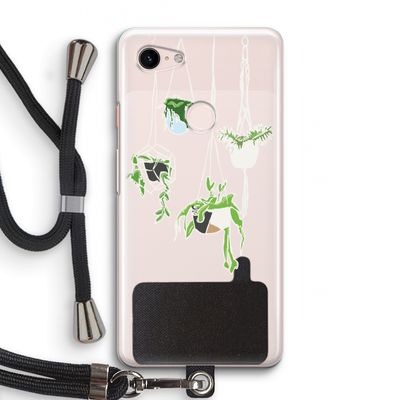 Hang In There: Pixel 3 Transparant Hoesje met koord